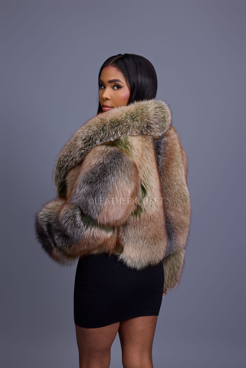 Women's Charlotte Crop Fox Bomber [Green Frosted]
