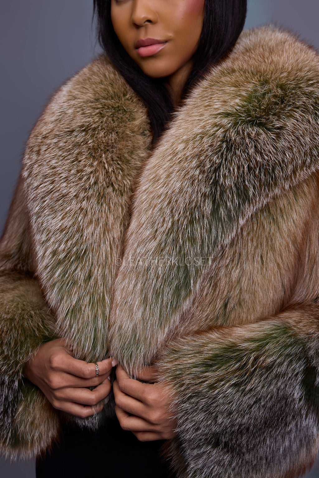 Women's Charlotte Crop Fox Bomber [Green Frosted]