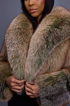 Women's Charlotte Crop Fox Bomber [Green Frosted]
