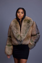 Women's Charlotte Crop Fox Bomber [Green Frosted]