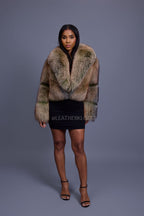 Women's Charlotte Crop Fox Bomber [Green Frosted]