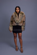 Women's Charlotte Crop Fox Bomber [Green Frosted]