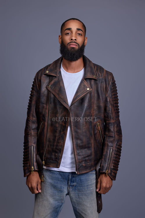 Men's Trey Biker Jacket [Brown Copper]