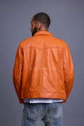 Men's Dylan Jacket Orange Leather