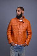 Men's Dylan Jacket Orange Leather