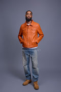 Men's Dylan Jacket Orange Leather