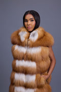 Women's Ivy Long Fox Fur Vest [Red Fox]
