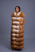 Women's Ivy Long Fox Fur Vest [Red Fox]