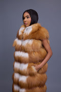 Women's Ivy Long Fox Fur Vest [Red Fox]