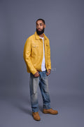Men's Dylan Real Ostrich Leather Jean Jacket [Yellow]