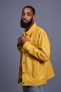 Men's Dylan Real Ostrich Leather Jean Jacket [Yellow]