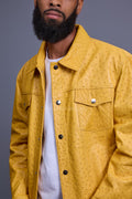 Men's Dylan Real Ostrich Leather Jean Jacket [Yellow]