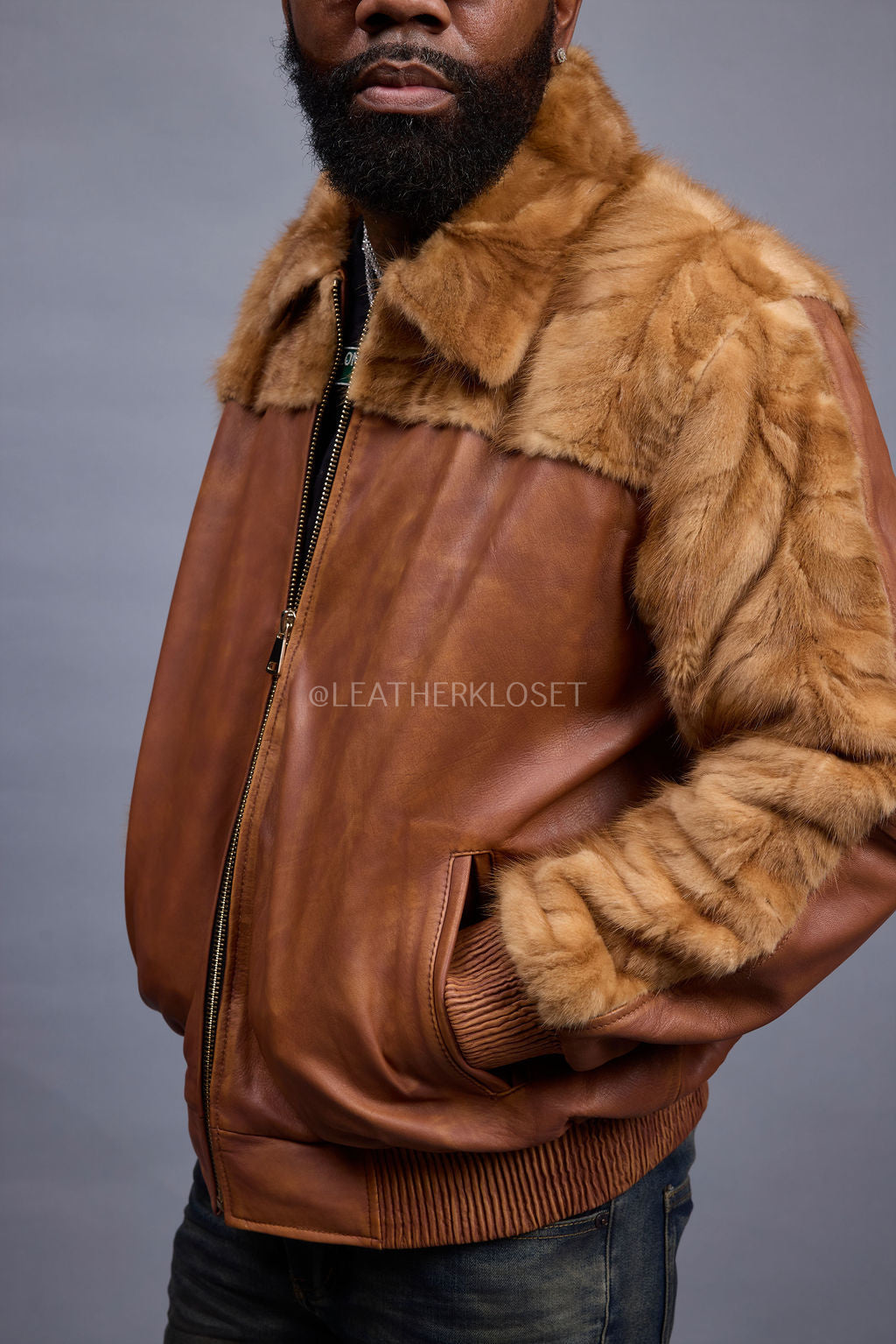 Men's Leather & Mink Combo 2.0 [Caramel Crunch]