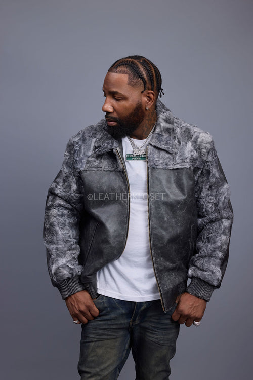 Men's Leather & Persian Lamb Combo 2.0 [Space Grey/Grey]