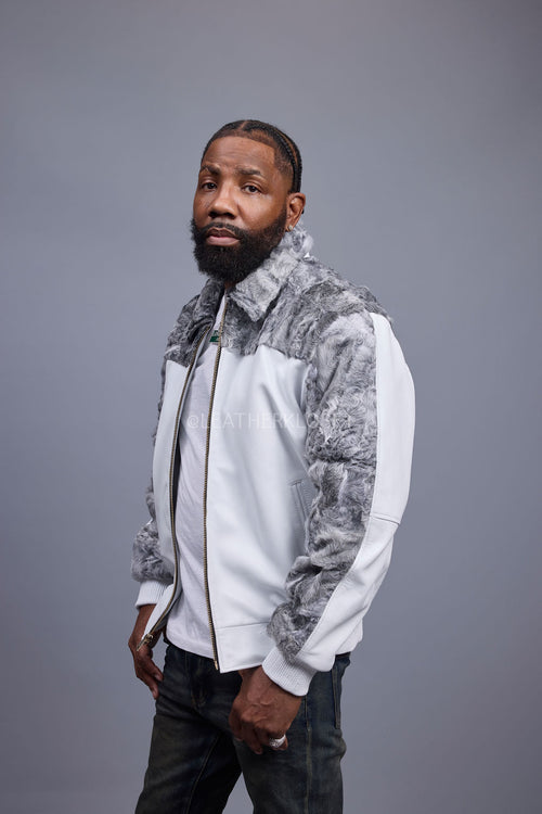 Men's Leather & Persian Lamb Combo 2.0 [White/Grey]