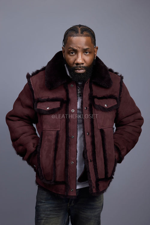 Men's Shepherd Shearling Jacket [Burgundy]