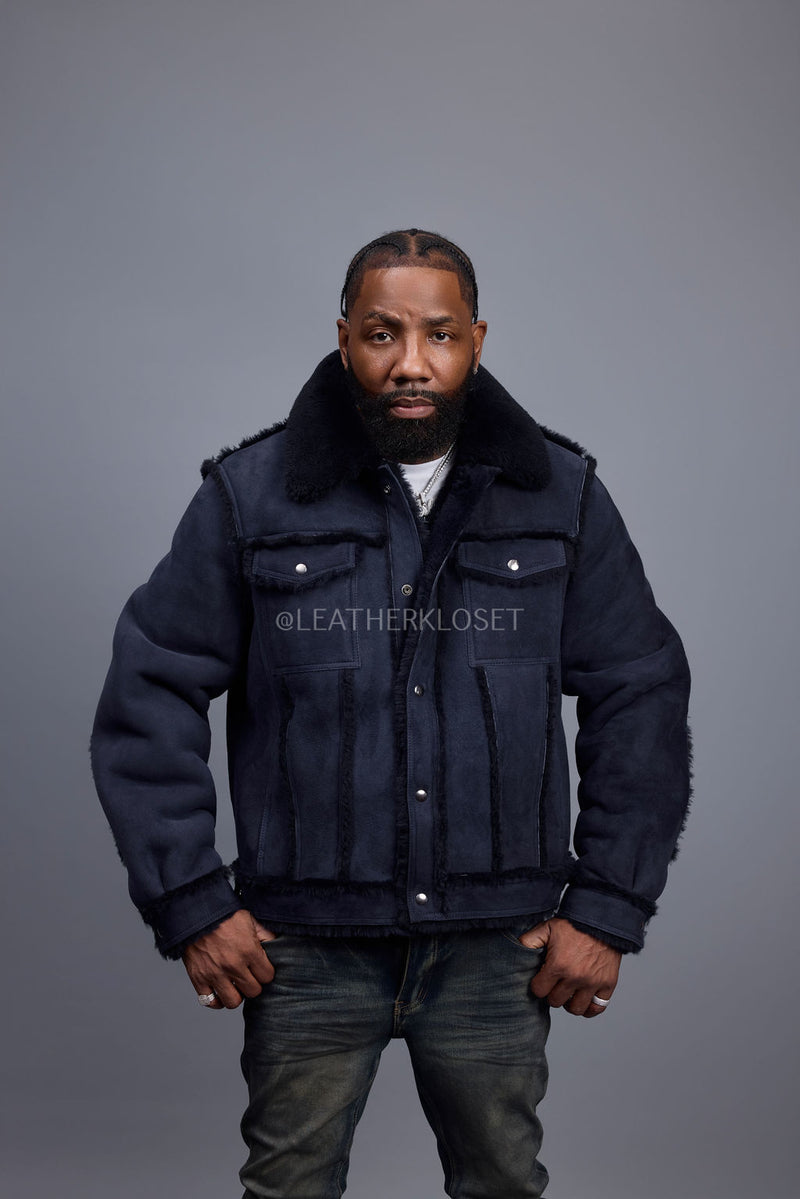 Men's Shepherd Shearling Jacket [Navy]