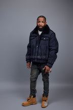 Men's Shepherd Shearling Jacket [Navy]