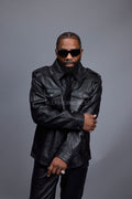 Men's James Leather Shirt [Black]