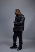 Men's James Leather Shirt [Black]