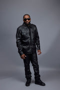 Men's James Leather Shirt [Black]