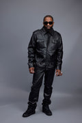Men's James Leather Shirt [Black]
