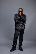 Men's James Leather Shirt [Black]