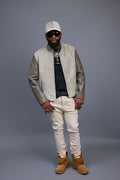 Men's Leather & Pony Biker Combo [Grey]