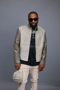 Men's Leather & Pony Biker Combo [Grey]
