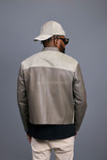 Men's Leather & Pony Biker Combo [Grey]