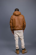 Men's Leather Hoodie [Saddle Brown]