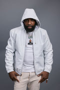 Men's Leather Hoodie [White]