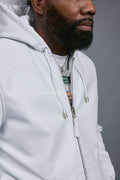 Men's Leather Hoodie [White]