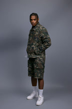Men's Havoc Cargo Shorts & Jean Jacket Set [Camo]
