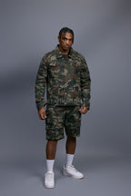 Men's Havoc Cargo Shorts & Jean Jacket Set [Camo]