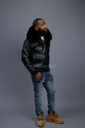 Men's Pilot Aviator Jacket With Fox Collar [Black Fox]