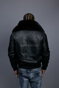 Men's Pilot Aviator Jacket With Fox Collar [Black Fox]