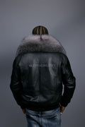Men's Pilot Aviator Jacket With Fox Collar [Silver Fox]