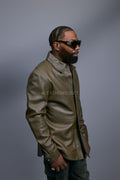 Men's Luka Leather Shirt [Olive]