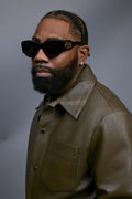 Men's Luka Leather Shirt [Olive]