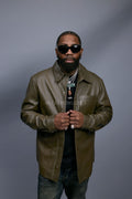 Men's Luka Leather Shirt [Olive]