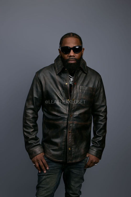 Men's Luka Leather Shirt [Copper]