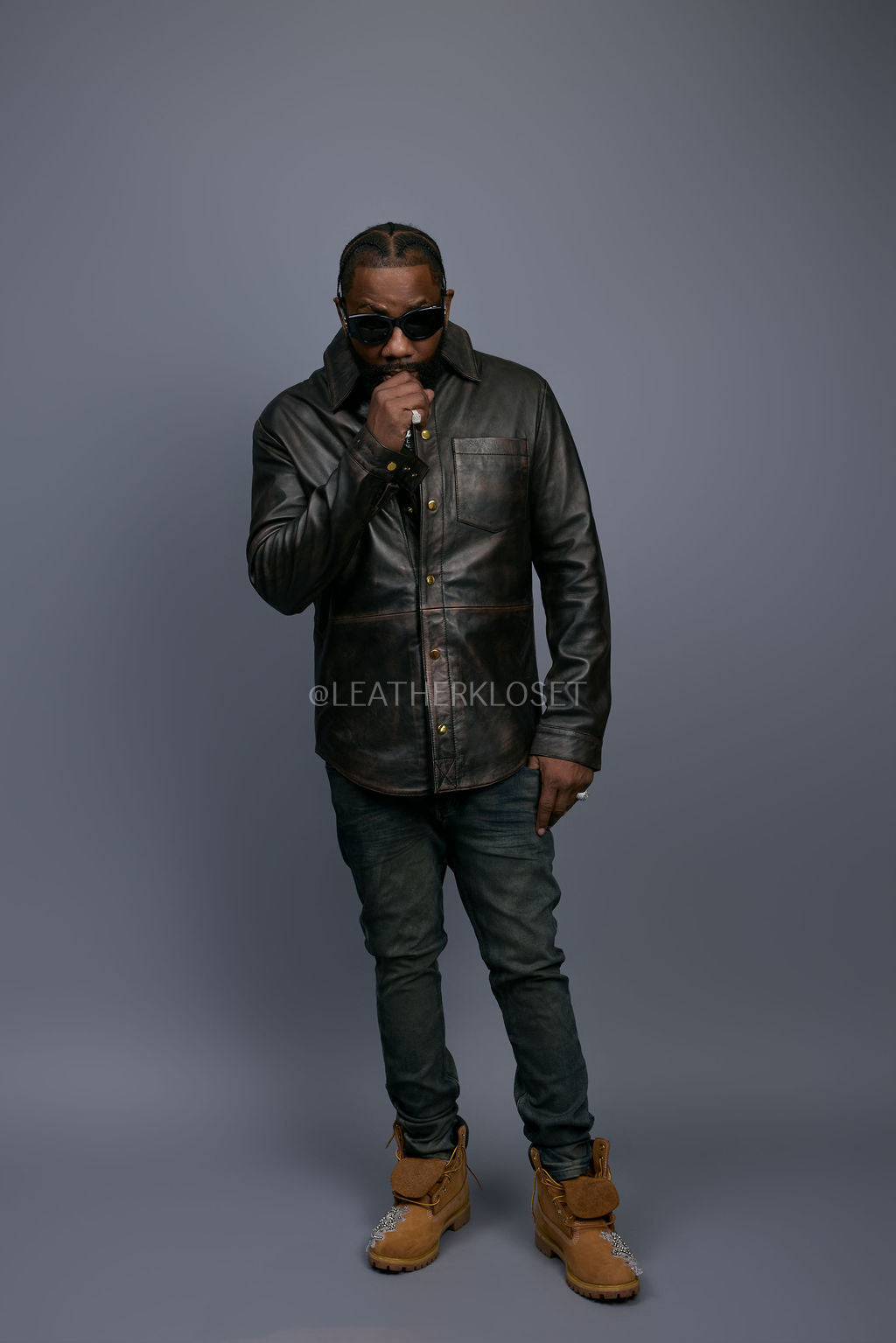 Men's Luka Leather Shirt [Copper]