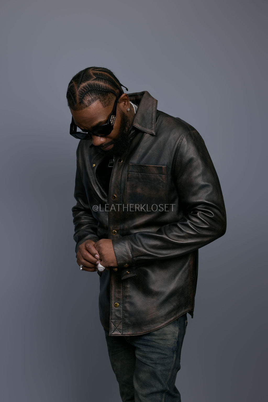 Men's Luka Leather Shirt [Copper]