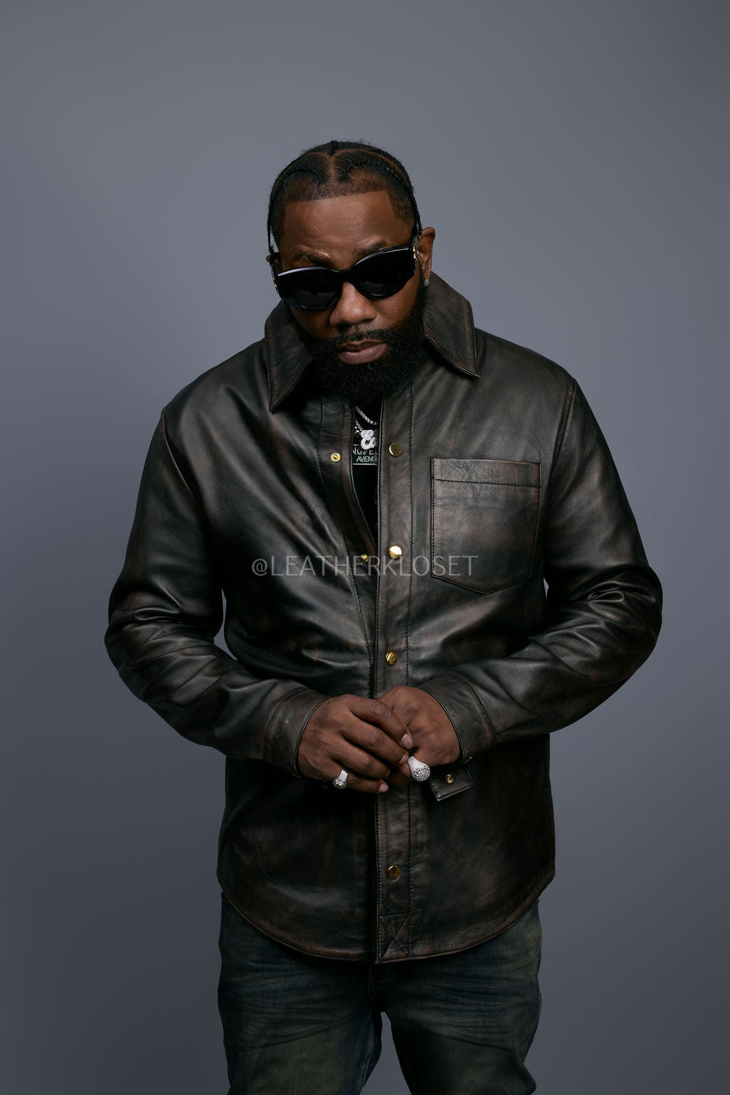 Men's Luka Leather Shirt [Copper]