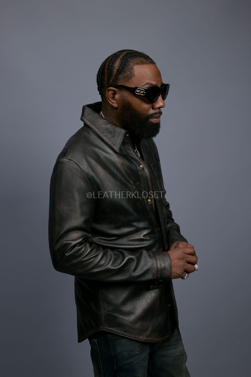 Men's Luka Leather Shirt [Copper]