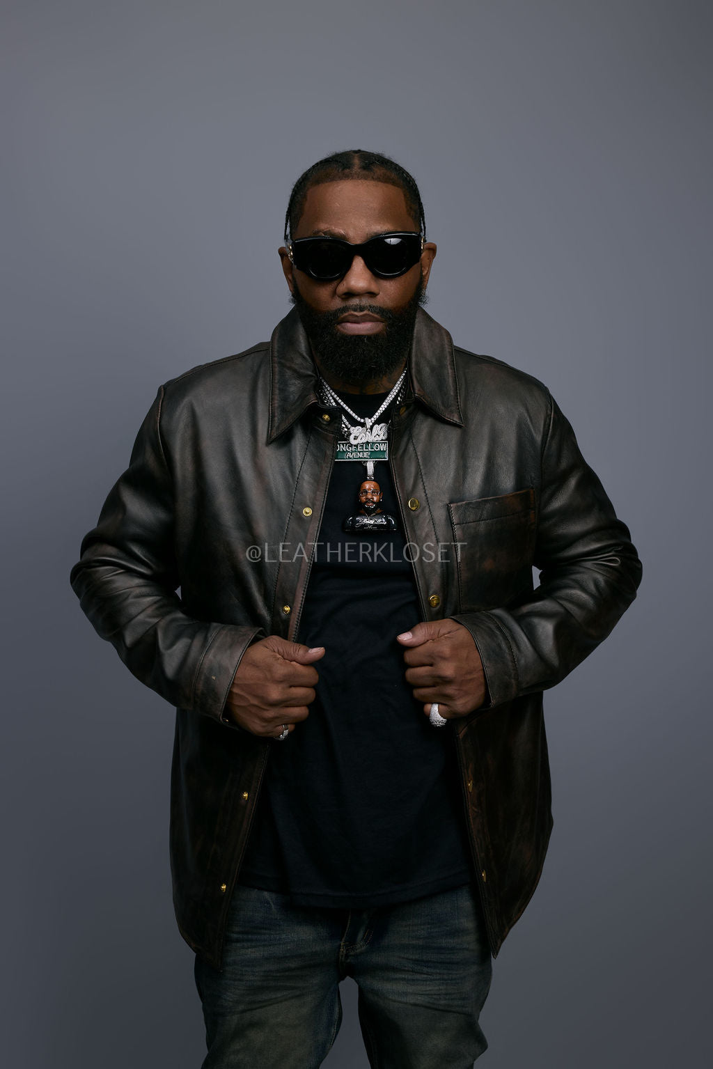 Men's Luka Leather Shirt [Copper]