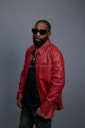 Men's Luka Leather Shirt [Red]