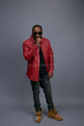 Men's Luka Leather Shirt [Red]