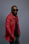 Men's Luka Leather Shirt [Red]